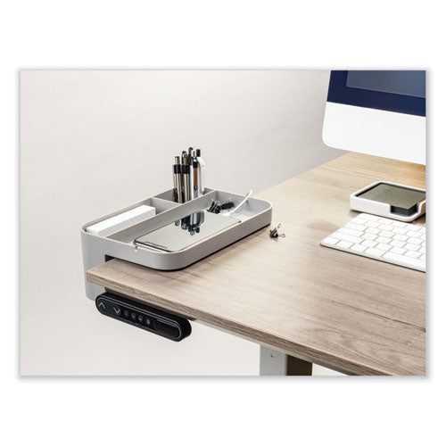 Image of deflecto® Standing Desk Large Desk Organizer, Two Sections, 9 x 6.17 x 3.5, Gray