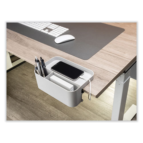 Image of deflecto® Standing Desk Large Desk Organizer, Two Sections, 9 x 6.17 x 3.5, Gray