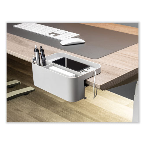 Image of deflecto® Standing Desk Large Desk Organizer, Two Sections, 9 x 6.17 x 3.5, Gray