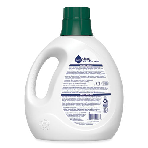 Image of Seventh Generation® Natural Liquid Laundry Detergent, Fragrance Free, 135 oz Bottle, 4/Carton