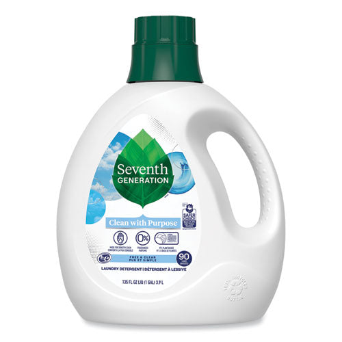 Image of Seventh Generation® Natural Liquid Laundry Detergent, Fragrance Free, 135 oz Bottle, 4/Carton