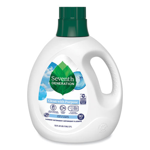 Image of Seventh Generation® Natural Liquid Laundry Detergent, Fragrance Free, 135 oz Bottle, 4/Carton