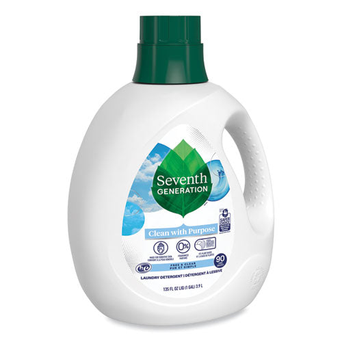 Image of Seventh Generation® Natural Liquid Laundry Detergent, Fragrance Free, 135 oz Bottle, 4/Carton