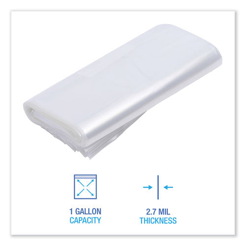 Image of Boardwalk® Reclosable Freezer Storage Bags, 1 gal, 10.5" x 11", Clear, 250/Box