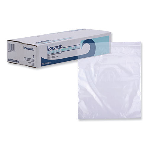 Image of Boardwalk® Reclosable Food Storage Bags, 2 Gallon, 13" x 15", Clear, 100/Box