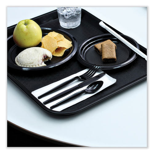 Image of Boardwalk® Heavyweight Wrapped Polystyrene Cutlery, Fork, Plastic, Black, 1,000/Carton