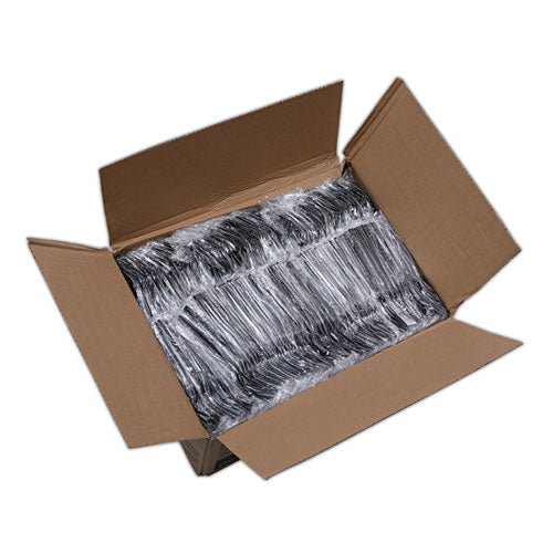 Image of Boardwalk® Heavyweight Wrapped Polystyrene Cutlery, Fork, Plastic, Black, 1,000/Carton
