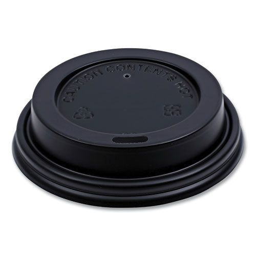 Image of Boardwalk® Hot Cup Lids, Fits 8 oz Hot Cups, Plastic, Black, 1,000/Carton