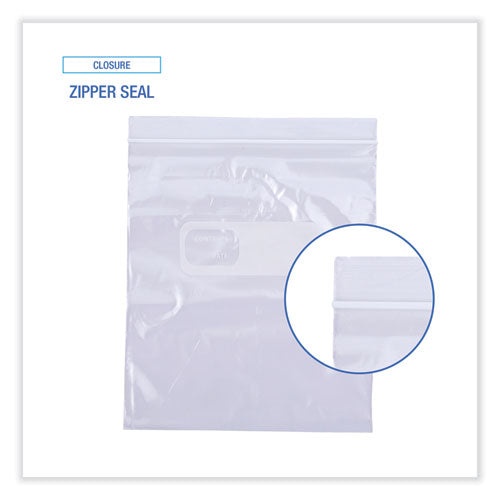 Image of Boardwalk® Reclosable Food Storage Bags, Quart, 7" x 8", Clear, 500/Box