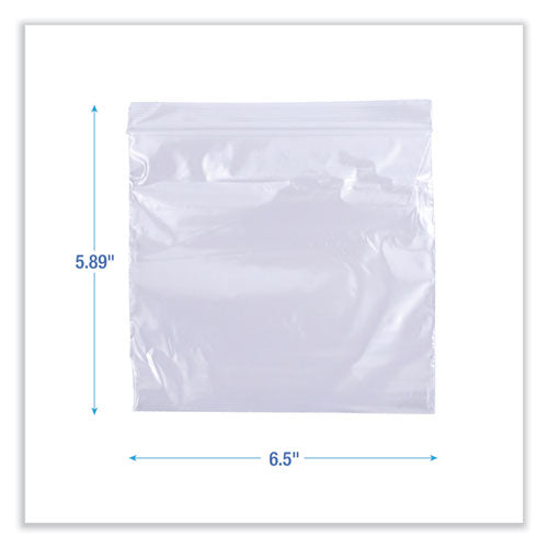 Image of Boardwalk® Reclosable Food Storage Bags, Sandwich, 6.5" x 5.89", Clear, 500/Box