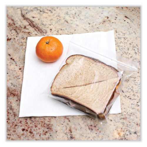 Image of Boardwalk® Reclosable Food Storage Bags, Sandwich, 6.5" x 5.89", Clear, 500/Box