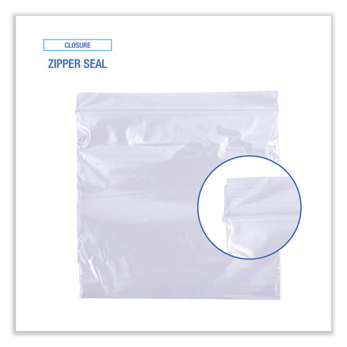 Image of Boardwalk® Reclosable Food Storage Bags, Sandwich, 6.5" x 5.89", Clear, 500/Box