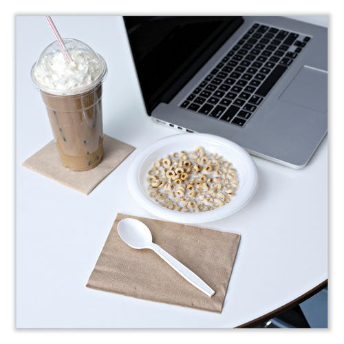 Image of Boardwalk® Heavyweight Wrapped Polypropylene Cutlery, Soup Spoon, Plastic, White, 1,000/Carton