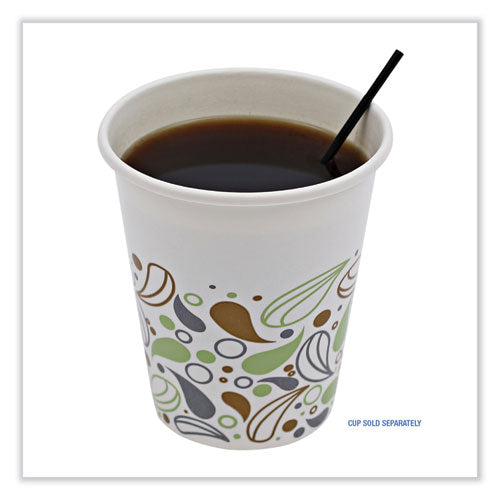 Image of Boardwalk® Single-Tube Stir-Straws, 5.25", Polypropylene, Black, 1,000/pack, 10 Packs/carton