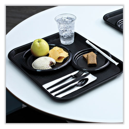 Image of Boardwalk® Heavyweight Wrapped Polystyrene Cutlery, Spoon, Plastic, Black, 1,000/Carton