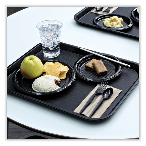 Image of Boardwalk® Heavyweight Wrapped Polystyrene Cutlery, Spoon, Plastic, Black, 1,000/Carton