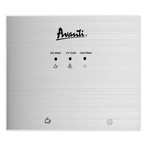 Image of Avanti Bottom Loading Water Dispenser with UV Light, 3 to 5 gal, 41.25 h, Black/Stainless Steel