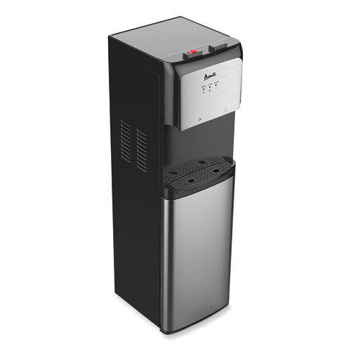 Image of Avanti Bottom Loading Water Dispenser with UV Light, 3 to 5 gal, 41.25 h, Black/Stainless Steel