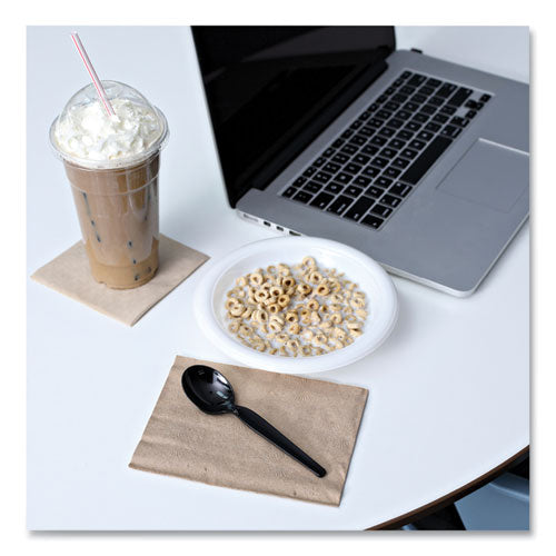 Image of Boardwalk® Heavyweight Wrapped Polypropylene Cutlery, Soup Spoon, Plastic, Black, 1,000/Carton