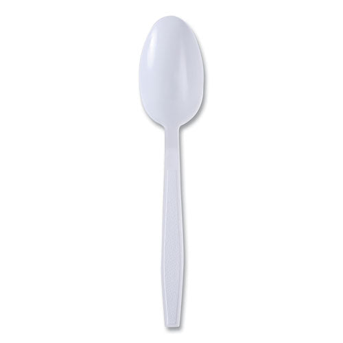 Image of Boardwalk® Heavyweight Wrapped Polypropylene Cutlery, Spoon, Plastic, White, 1,000/Carton