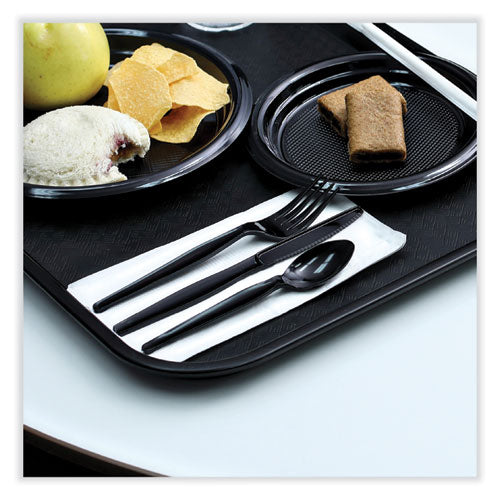 Image of Boardwalk® Heavyweight Wrapped Polystyrene Cutlery, Knife, Plastic, Black, 1,000/Carton