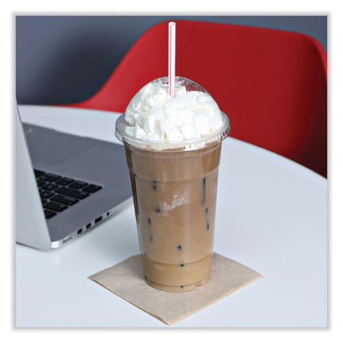 Image of Boardwalk® PET Cold Cup Dome Lids, Fits 14 oz to 24 oz Cold Cups, Plastic, Clear, 100/Sleeve, 10 Sleeves/Carton