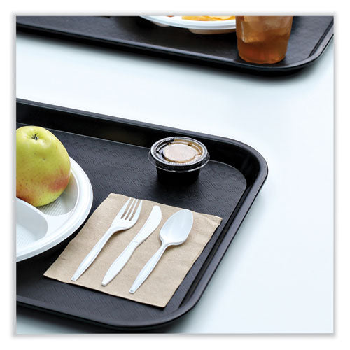 Image of Boardwalk® Souffle/Portion Cup Lids, Fits 1.5 oz and 2 oz Portion Cups, Plastic, Clear, 2,500/Carton