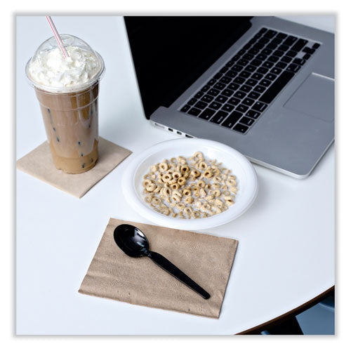 Image of Boardwalk® Heavyweight Polystyrene Cutlery, Soup Spoon, Plastic, Black, 1,000/Carton