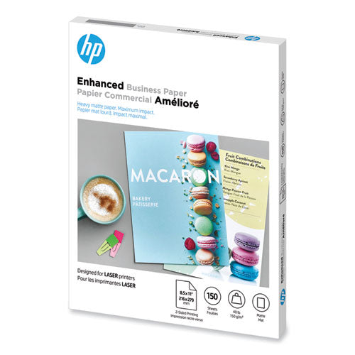 Image of HP Laser Matte Brochure Paper, 112 Bright, 40 lb Bond Weight, 8.5 x 11, White, 150/Pack