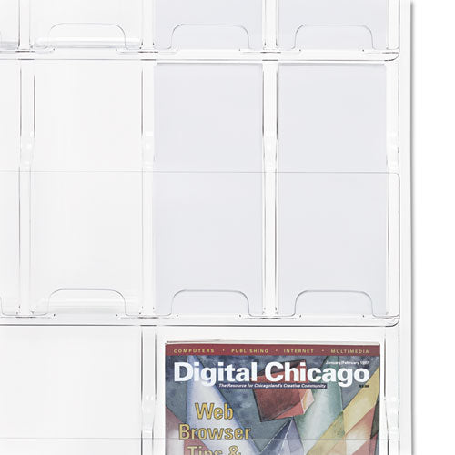 Image of Safco® Reveal Clear Literature Displays, 18 Compartments, 30w X 2d X 45h, Clear