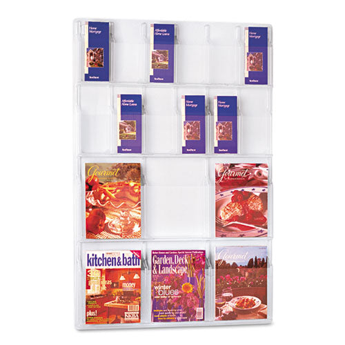 Image of Safco® Reveal Clear Literature Displays, 18 Compartments, 30w X 2d X 45h, Clear