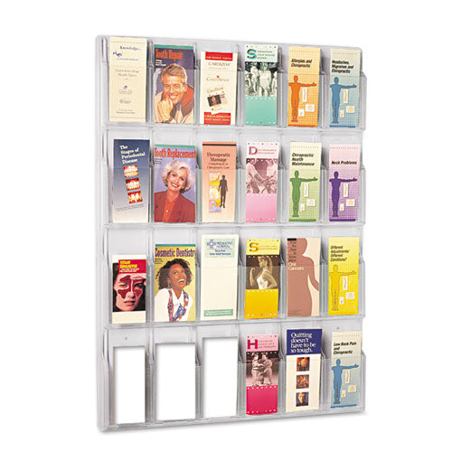 Image of Safco® Reveal Clear Literature Displays, 24 Compartments, 30w X 2d X 41h, Clear