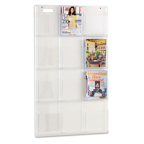 Image of Safco® Reveal Clear Literature Displays, 12 Compartments, 30w X 2d X 49h, Clear