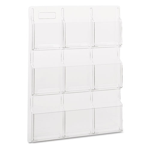 Image of Safco® Reveal Clear Literature Displays, 9 Compartments, 30w X 2d X 36.75h, Clear