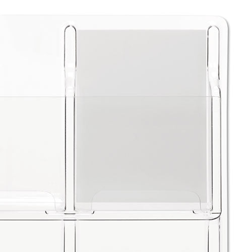 Image of Safco® Reveal Clear Literature Displays, 9 Compartments, 30w X 2d X 36.75h, Clear