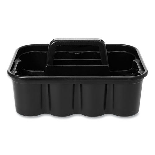 Image of Rubbermaid® Commercial Commercial Deluxe Carry Caddy, Eight Compartments, 15 x 7.4, Black