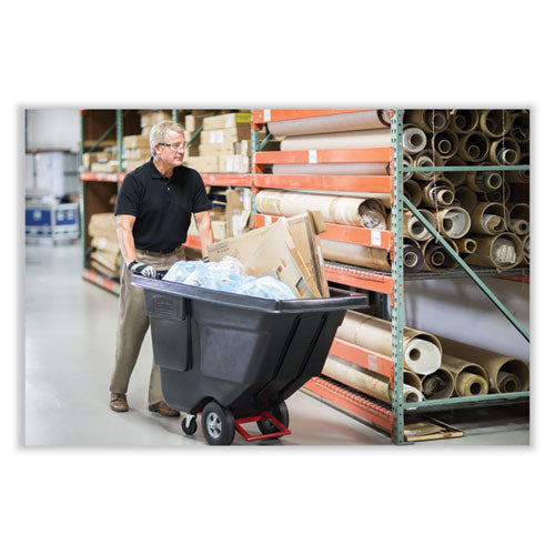 Image of Rubbermaid® Commercial 0.5 cu yd BRUTE Rotomolded Tilt Truck, 450 lb Capacity, Black