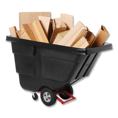 Image of Rubbermaid® Commercial 0.5 cu yd BRUTE Rotomolded Tilt Truck, 450 lb Capacity, Black
