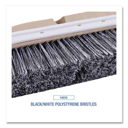 Image of Boardwalk® Polystyrene Vehicle Brush with Vinyl Bumper, Black/White Polystyrene Bristles, 10" Brush