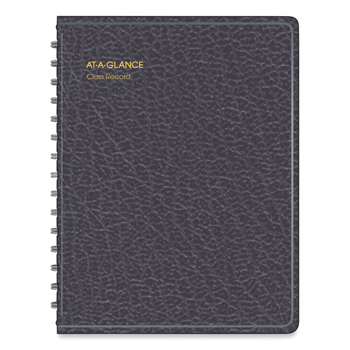 Image of AT-A-GLANCE® Undated Class Record Book, Nine To 10 Week Term: Two-Page Spread (35 Students), 10.88 X 8.25, Black Cover