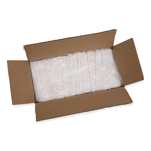 Image of Boardwalk® Individually Wrapped Paper Straws, 7.75" X 0.25", White, 3,200/carton