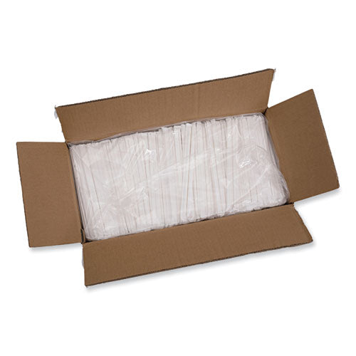 Image of Boardwalk® Individually Wrapped Paper Straws, 7.75" X 0.25", White, 3,200/carton