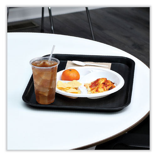 Image of Boardwalk® Hi-Impact Plastic Dinnerware, 3-Compartment Plate, 10" dia, White, 500/Carton