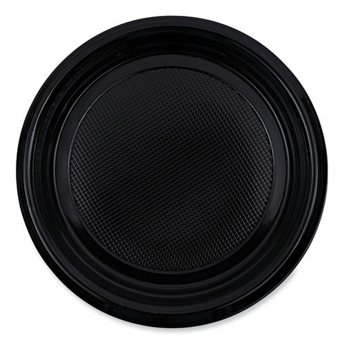 Image of Boardwalk® Hi-Impact Plastic Dinnerware, Plate, 9" Dia, Black, 500/carton