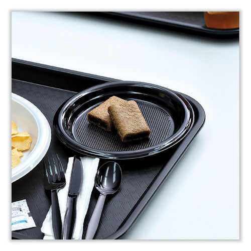 Image of Boardwalk® Hi-Impact Plastic Dinnerware, Plate, 6" Dia, Black, 1,000/carton