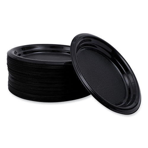 Image of Boardwalk® Hi-Impact Plastic Dinnerware, Plate, 6" Dia, Black, 1,000/carton