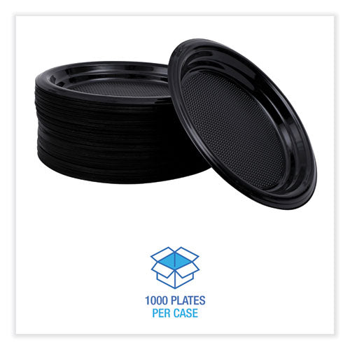 Image of Boardwalk® Hi-Impact Plastic Dinnerware, Plate, 6" Dia, Black, 1,000/carton