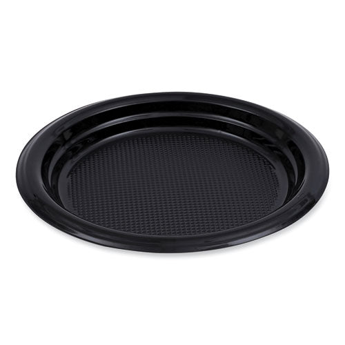 Image of Boardwalk® Hi-Impact Plastic Dinnerware, Plate, 6" Dia, Black, 1,000/carton