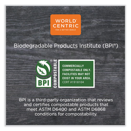 Image of World Centric® PLA Hinged Clamshells, 23 oz, 4.9 x 9 x 3.5, Clear, Plastic, 200/Carton