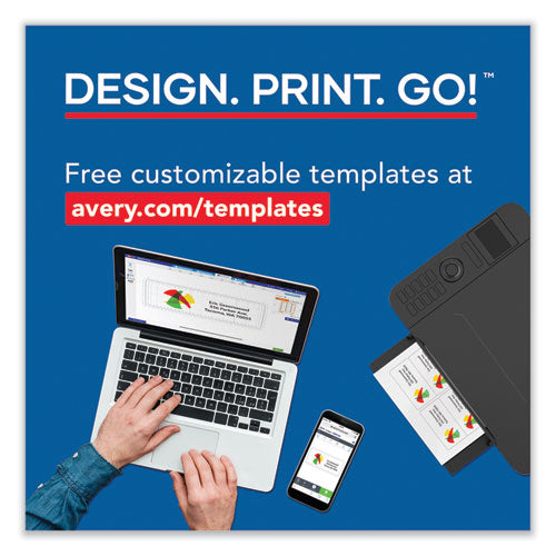 Image of Avery® Printable Microperforated Business Cards W/sure Feed Technology, Laser, 2 X 3.5, White, 250 Cards, 10/sheet, 25 Sheets/pack